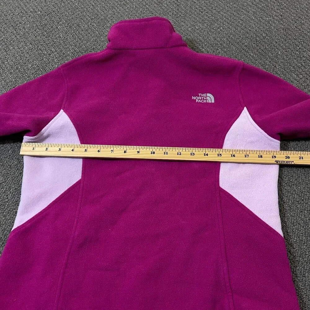 The North Face Girls Size XL 18 Full Zip Jacket Fleece Pink/Purple